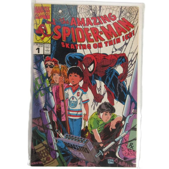 Canadian: The Amazing Spider-Man: Skating on Thin Ice! #1, Marvel Comics, '90 - Picture 1 of 1